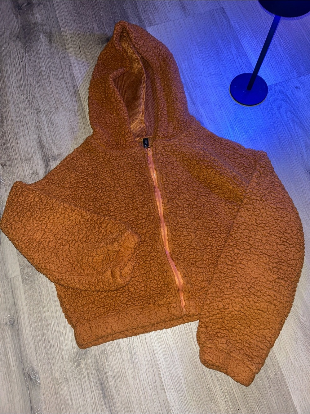 ZAFUL Women's Zip Up Faux Shearling Fluffy Hooded Cropped Teddy Jacket Coat